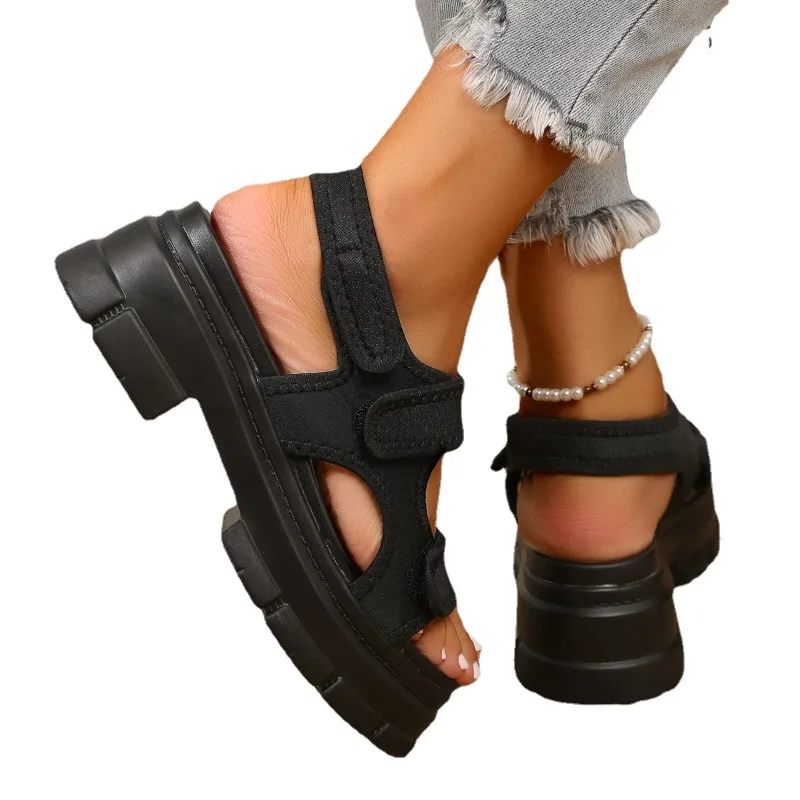 Women Shoes Plus Size Summer New Platform One Pedal Women's Sandals Outdoor Open Toe Rome Solid Female Casual Beach Sandalias