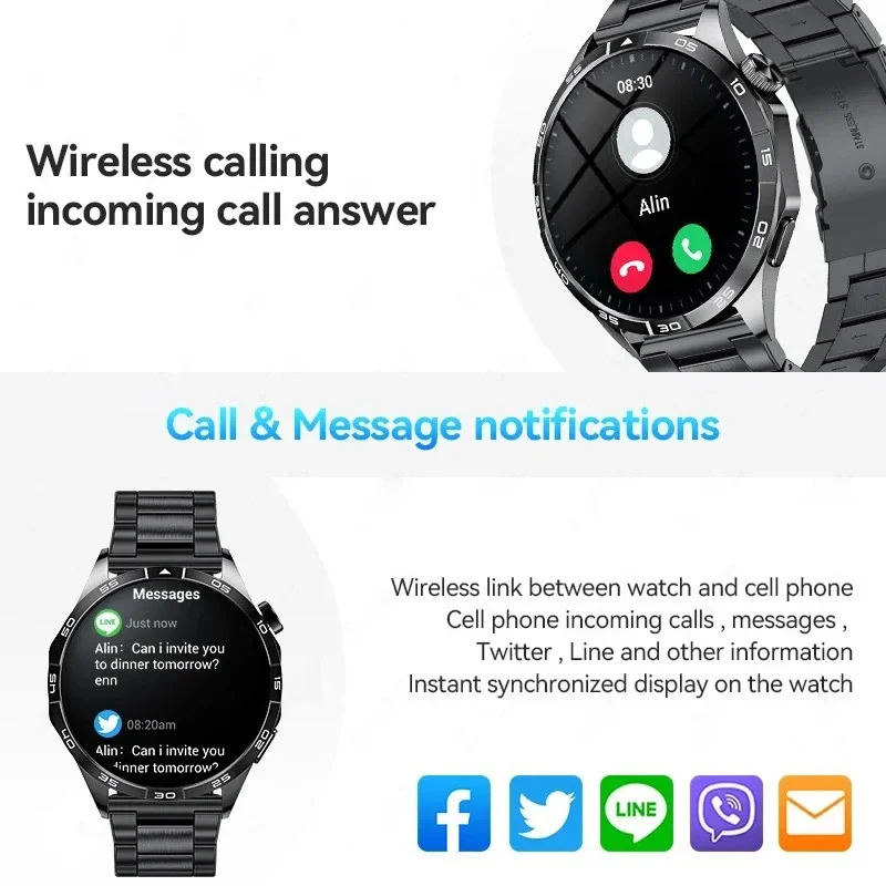 ȭ GT4  Ʈġ AMOLED ð, GPS NFC 466*466 HD ȭ, ɹڼ    ð, 2024 ǰ