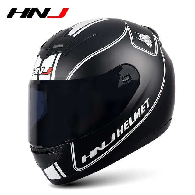 Full Helmet Motorcycle Kask Casco Moto Female Cycling Cap Horn Pink Man Motorcross Motorbike Helmet Casco De Moto HNJ939 939BlackLenHelmet