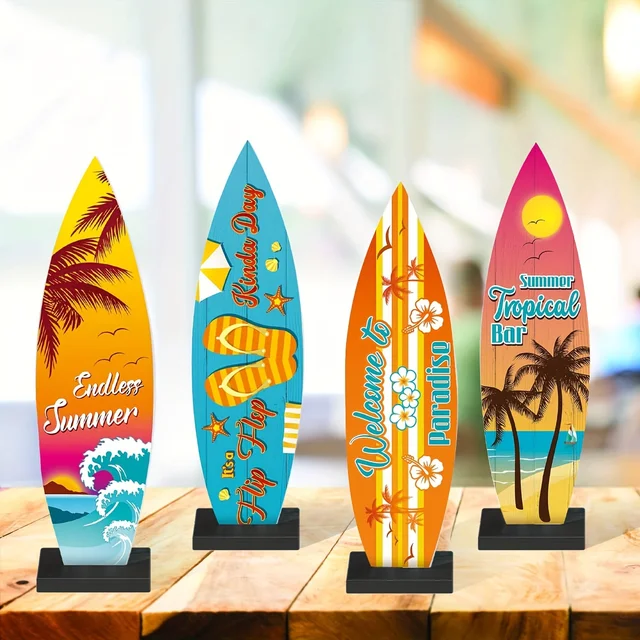 Beach Party Backdrop Banner - 70.8x43.3 Inch Hawaiian Pool Surfboard Theme For Birthday & Summer Decor, With String - View #10