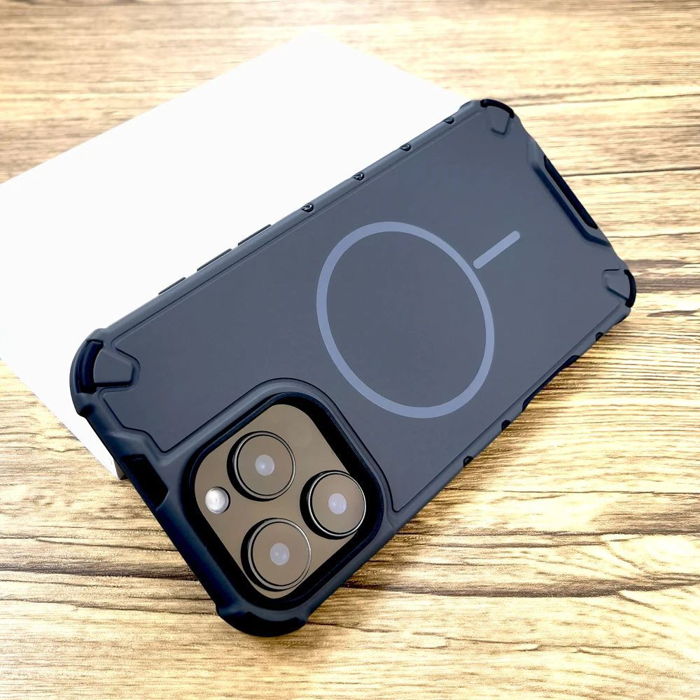 Luxury Shockproof Armor Matte Case For iPhone 17 16 15 14 13 12 Pro Max 16Pro 15Pro For Magsafe Mag Safe Wireless Charge Cover 3