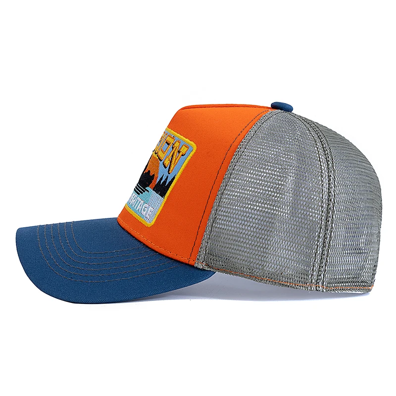 Unisex Summer Fishing Cap Breathable Mesh Trucker Hat Men Women Fisherman Embroidered Design Snapback Hat Outdoor Fishing