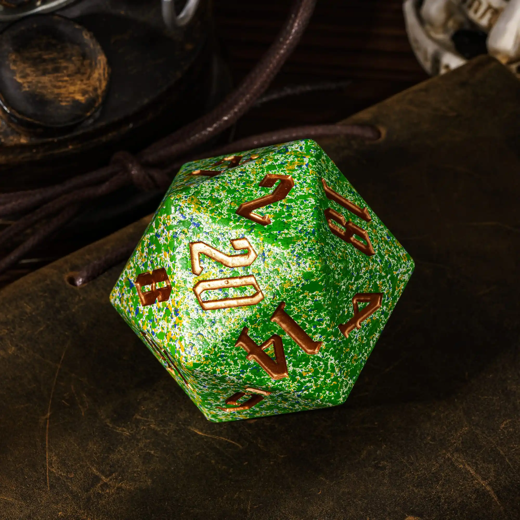 55MM Giant D20 Resin Dice New Cracking Spots Pattern 20 Sides Large Size Polyhedral Dice for D&D Bar Party Tabletop Games RPG