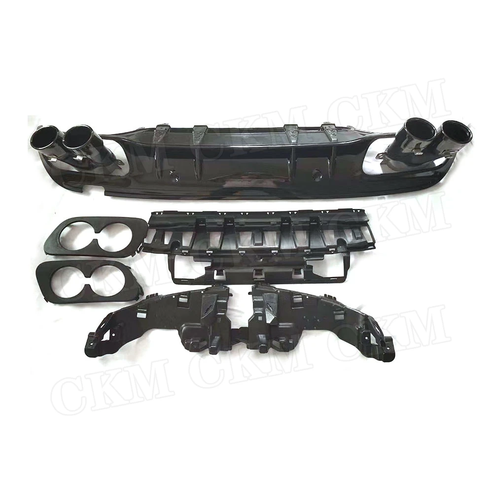 

Задний диффузор из АБС-пластика с наконечниками выхлопных газов для Benz C класса W205 C205 C43 C63 AMG 2015-2020 Защита бампера для стайлинга автомобиля