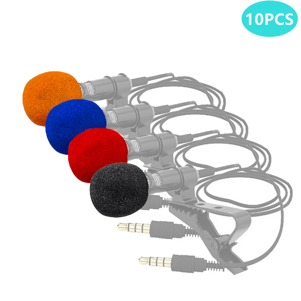 10pcs 6mm Mini Headset Microphone Cover Sponge Foam Windscreen Replacement Lavalier Gooseneck Conference Mic Cover