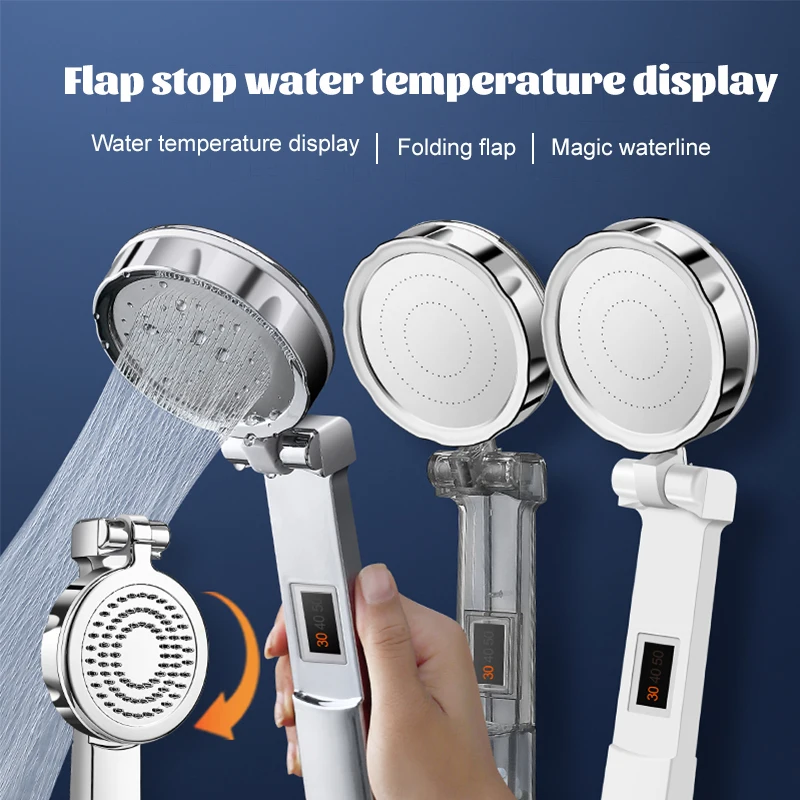 ZhangjiUpgradeFoldableHighPressureSmartShowerHeadDigital