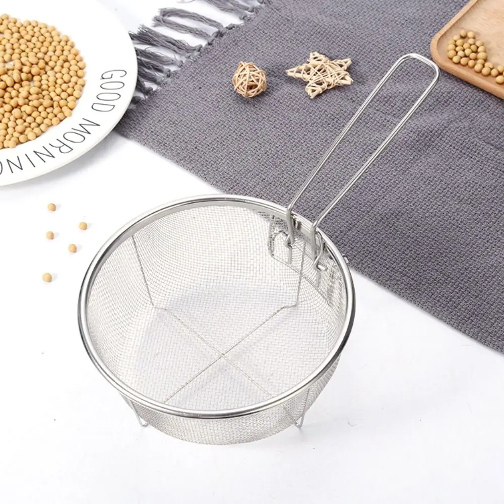 

Onion Rings Home Stainless Steel with Handle Mesh Net Deep Frying Filter Fry Basket Food Colander Cooking Tools
