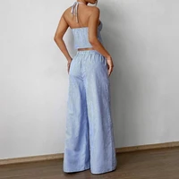 Vanessa Striped Printed Vest Top Pant Set 2