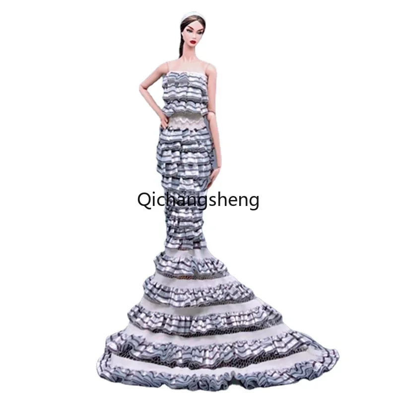 

Silver White Fishtail 11.5" Doll Outfits For Barbie Dress Wedding Party Gown for Barbie Doll Clothes 1/6 Dolls Accessories Toys