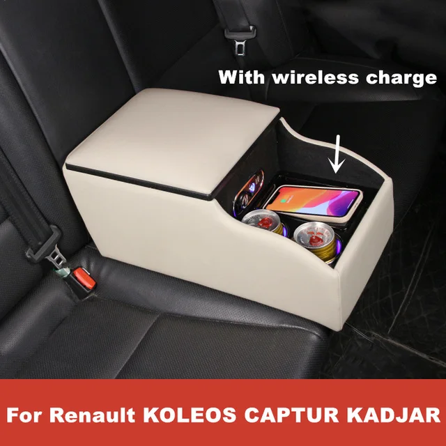 1x Car Interior Rear handrail Armrest box With Atmosphere LED and USB Charging FOR Renault KOLEOS CAPTUR KADJAR car gas tank Other Replacement Parts