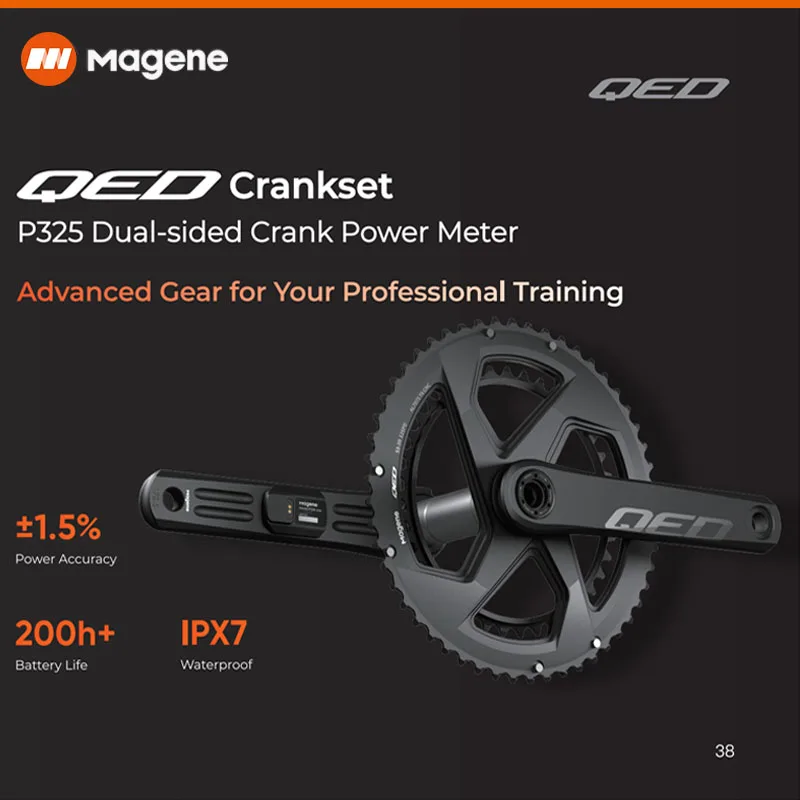 

Magene QED Road Bike Crankset P325 Dual-sided Crank Power Meter DUB spindleII-GEN hollow technology 165/167.5/170/172.5/175mm