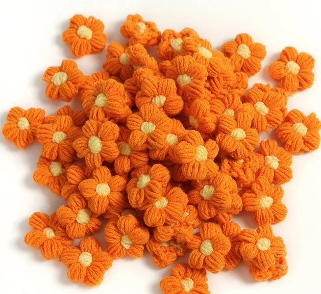 Knitting Supplies 10pcs Knitting Flower Head Crocheted Yarn Bouquet