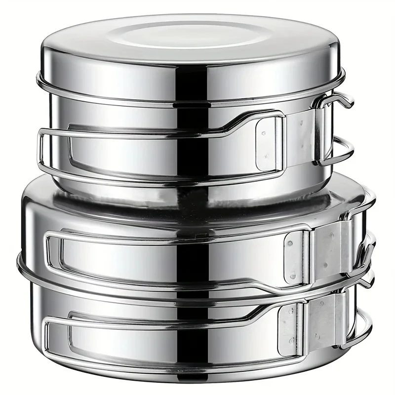 Description Picture 6 of item2/4Pcs Outdoor Stainless-Steel Camping Cookware Set Camping Bowl Outdoor Bowl Pot Set Hiking Backpacking Cooking Picnic Tool