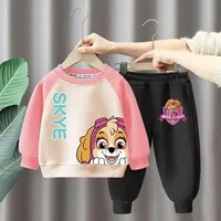 Autumn Winter Baby Girl Boy Clothes Set Children Cartoon Printing Sweatshirt Top and Pants Bottom 2 Piece Suit Cotton Tracksuit 1