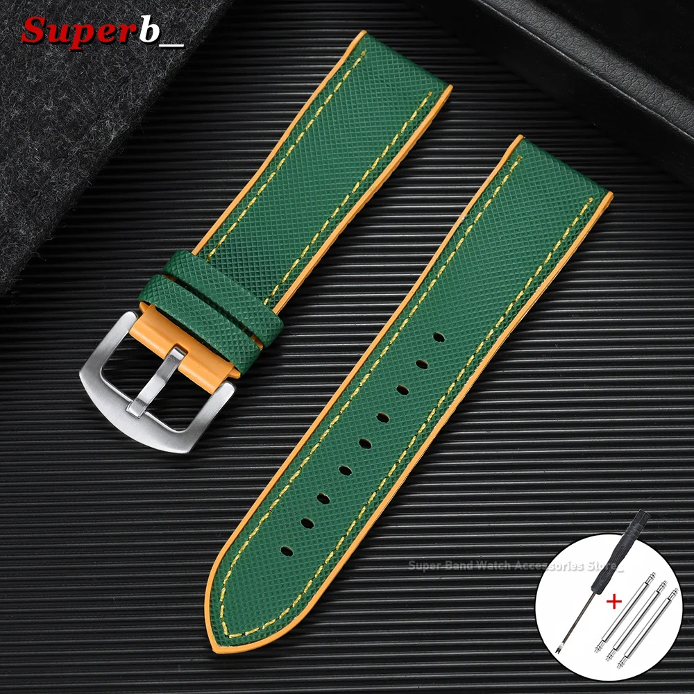Men's Waterproof Nylon & Silicone Hybrid Watch Strap Bracelet