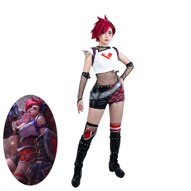 

Game LOL Heartache & Heartthrob Vi Cosplay Costume LOL Valentine's Day New Skin Women Combat Costume Halloween Full Set