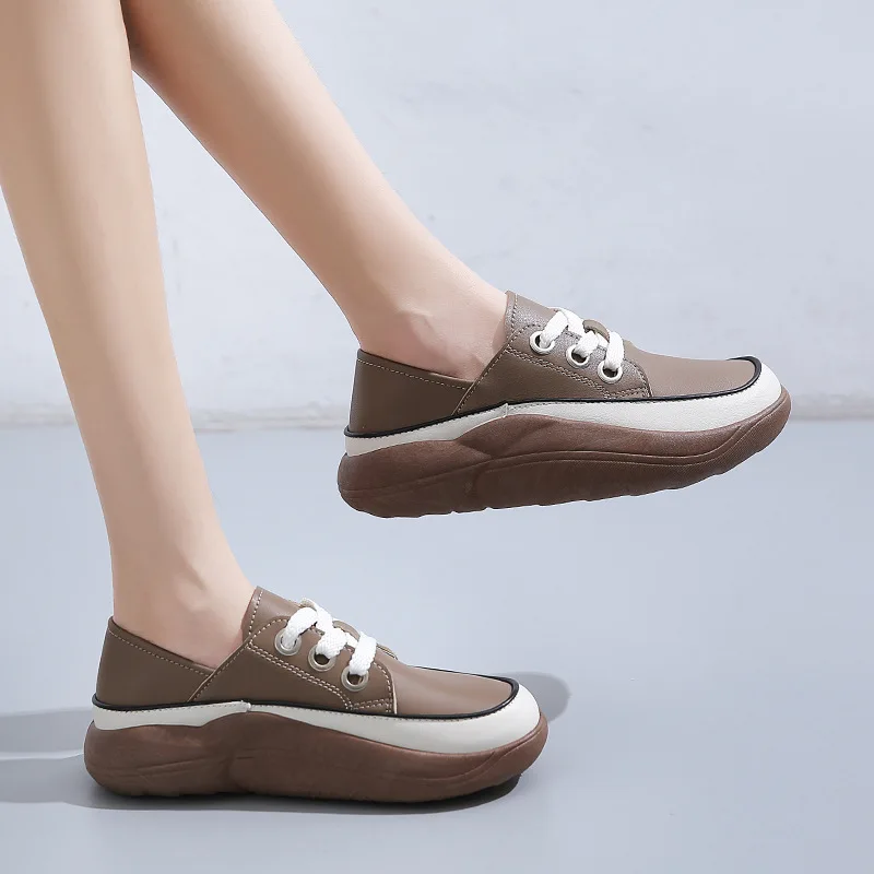 

Women's Casual Shoes 2022 New Lace Up Women Sneakers Round Head Platform Women's Vulcanize Shoes Fashion Single Shoes Female