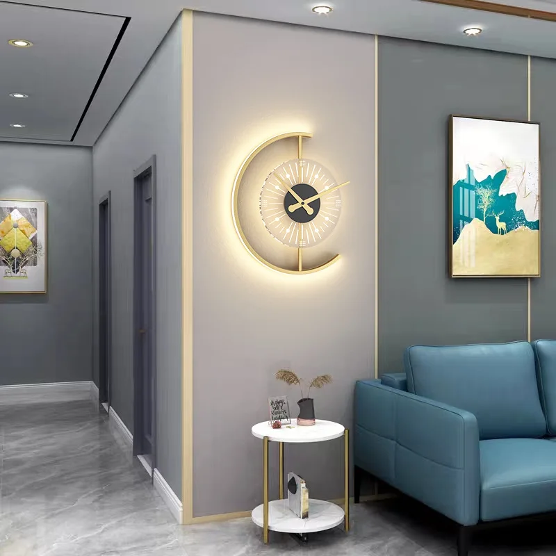 outside wall lights Nordic Clock Wall Lamp Creativity LED Wall lights For Living Room Bedroom Acrylic Home Design Indoor Wall sconce Lamp Decor Lamp art deco wall lights