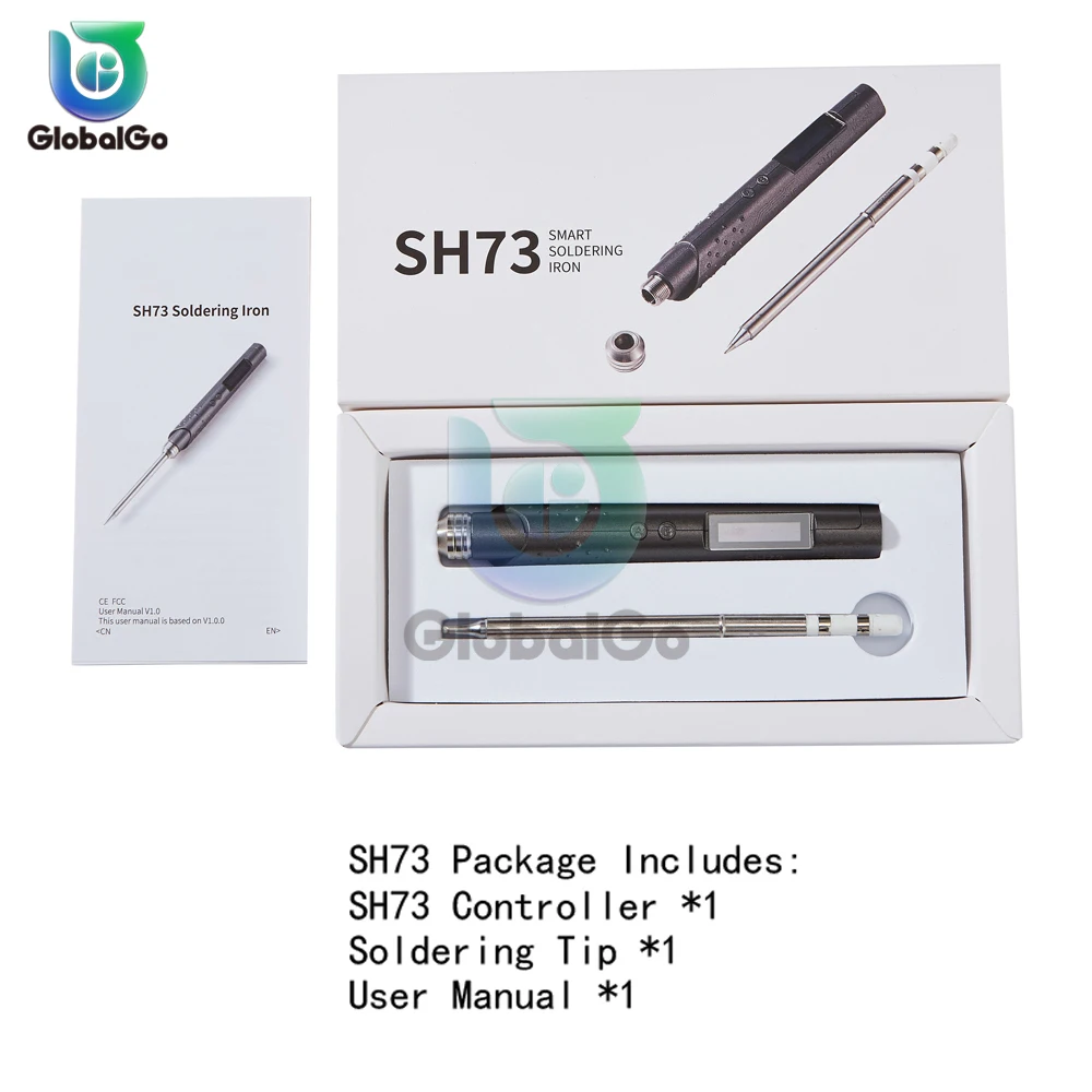 SH73 65W 12-24V 100-400 ℃ 소형 전기 납땜 철 조정 가능한 온도 휴대용 납땜 용접 스테이션 B2