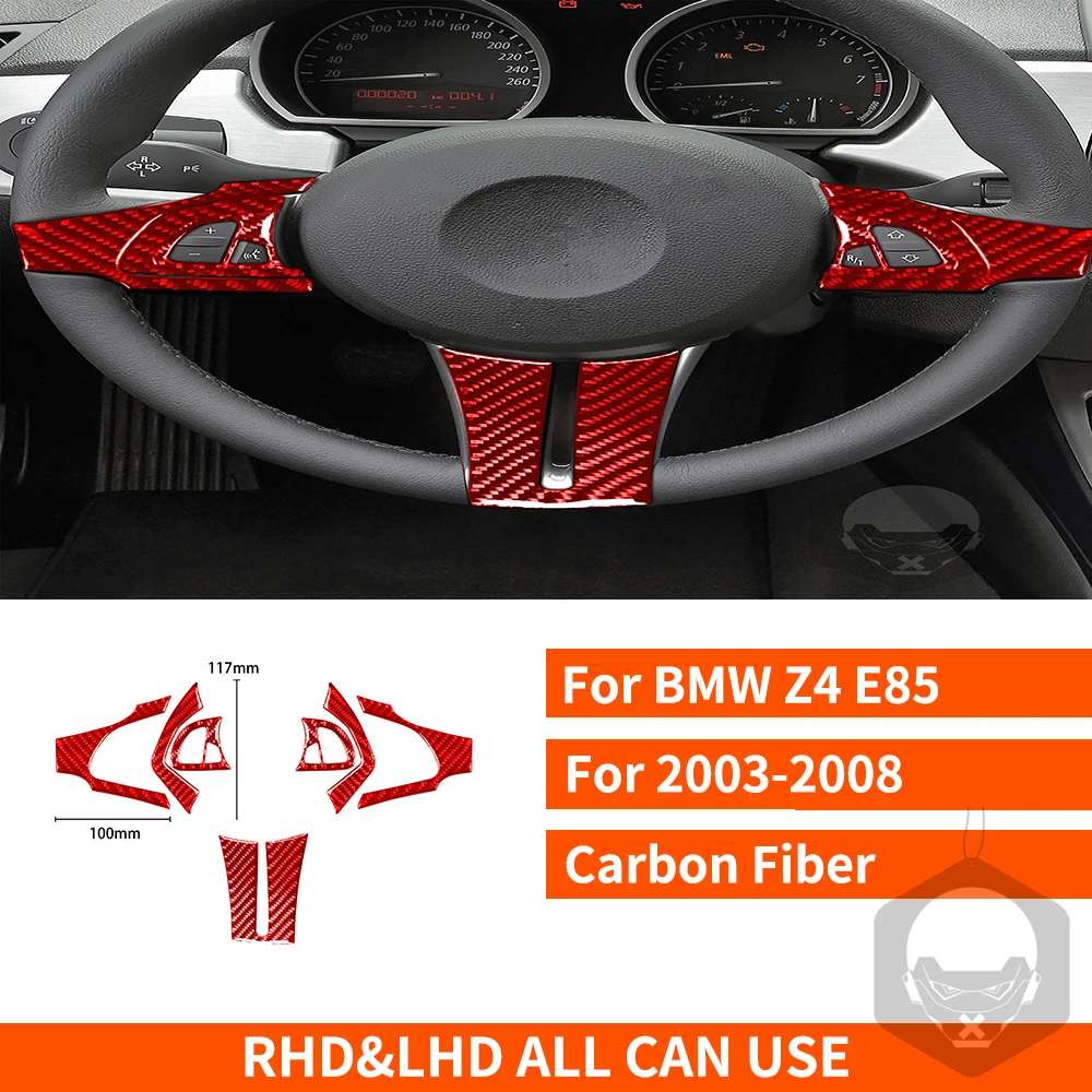 Carbon fiber car front steering wheel button frame cover for BMW Z4 E85  03-08