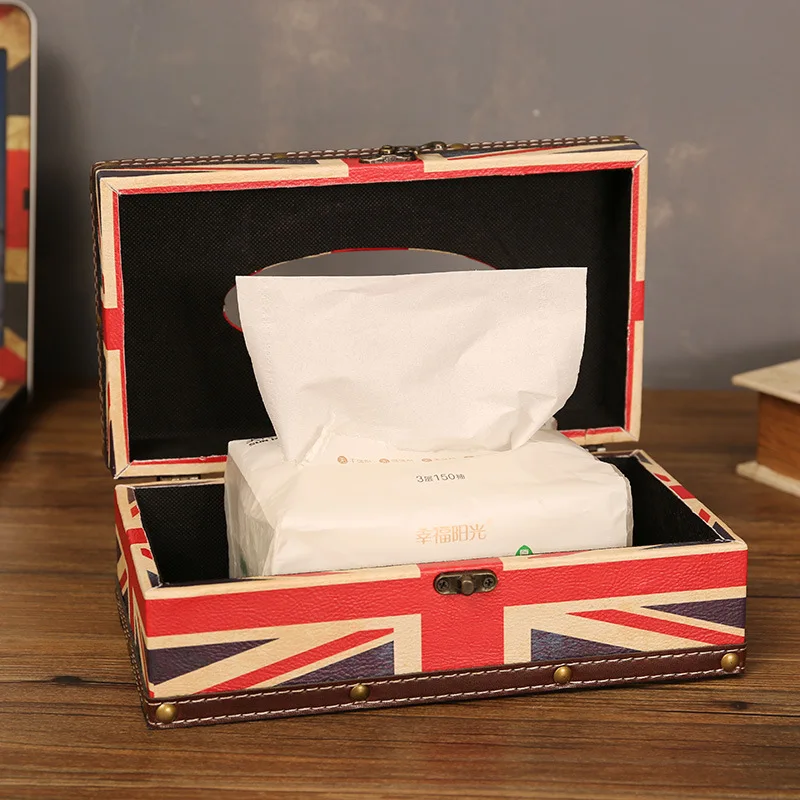 European Retro Tissue Box Home Living Room Coffee Table Napkin Storage Box Bedroom Car Tissue Box Tissue Box Holder 3