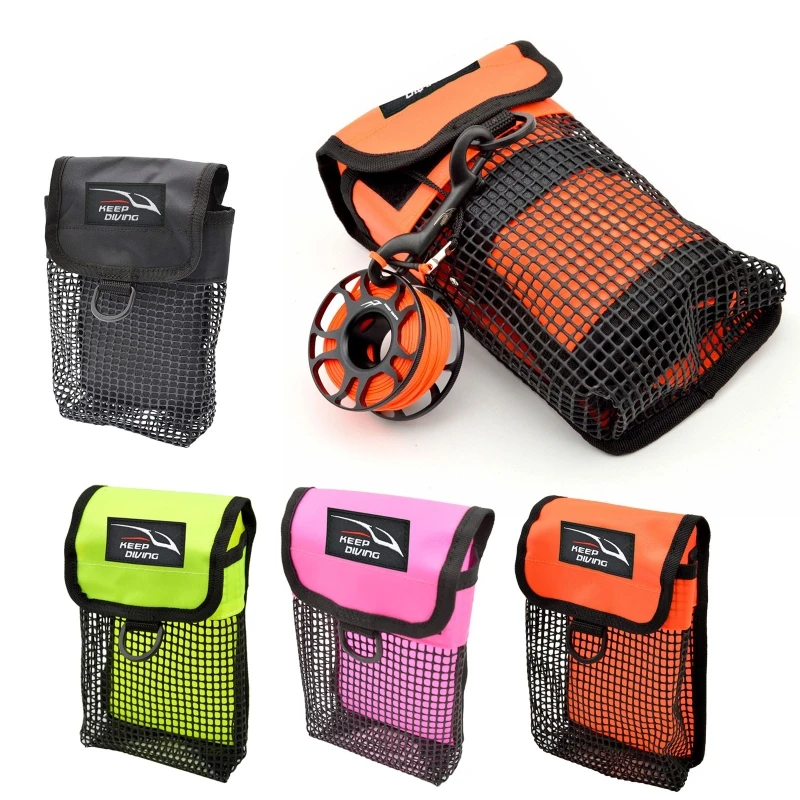 Scuba Diving Signal Tub Reel Snap Buoy Storage Mesh Bag Underwater Gear Equipment Holder Carry Pouch Outdoor Diving Bag diving storage bag diving mesh bag scuba diving equipment