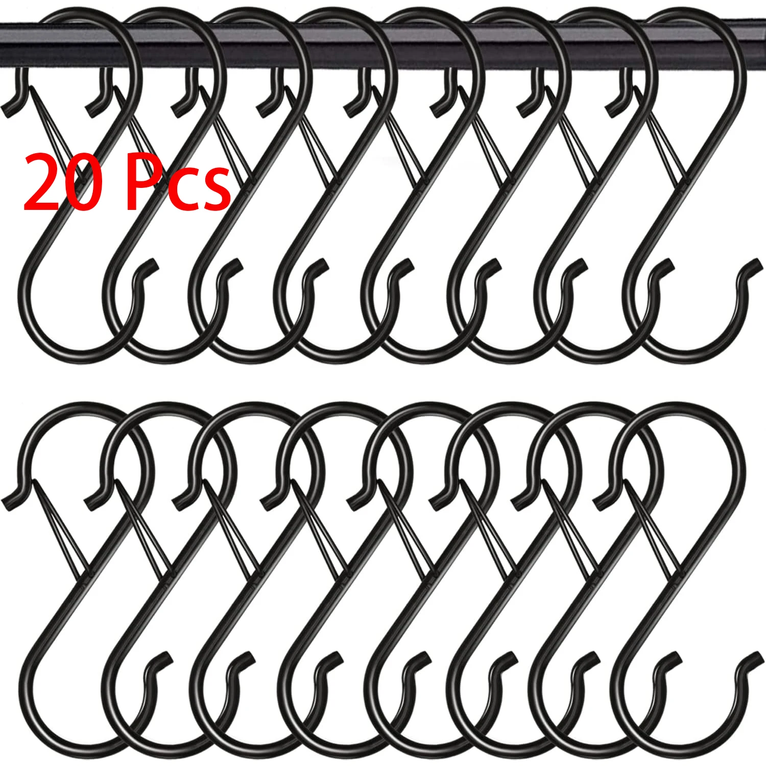 Durable Black S Hooks with Secure Safety Buckle