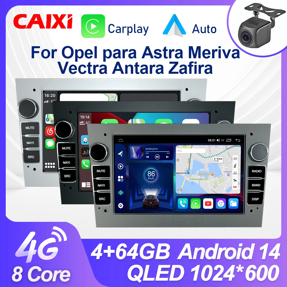 CAIXI 2Din Radio Multimedia para coche Opel Vauxhall Astra Antara Meriva Vivaro Combo Signum Vectra Corsa inalámbrico CarPlay Auto gps 1