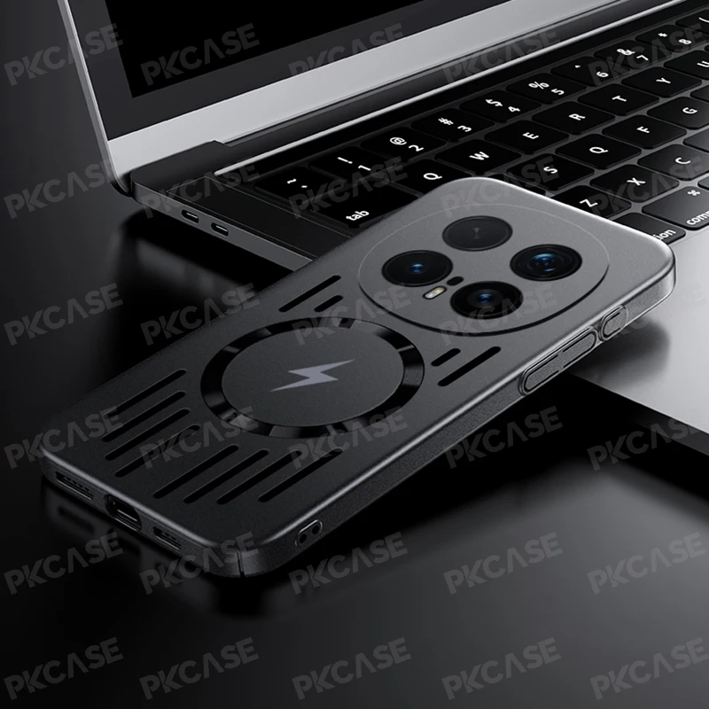 Hollow Metal Heat Dissipation Magnetic Phone Case - Breathable Cooling Shockproof Cover