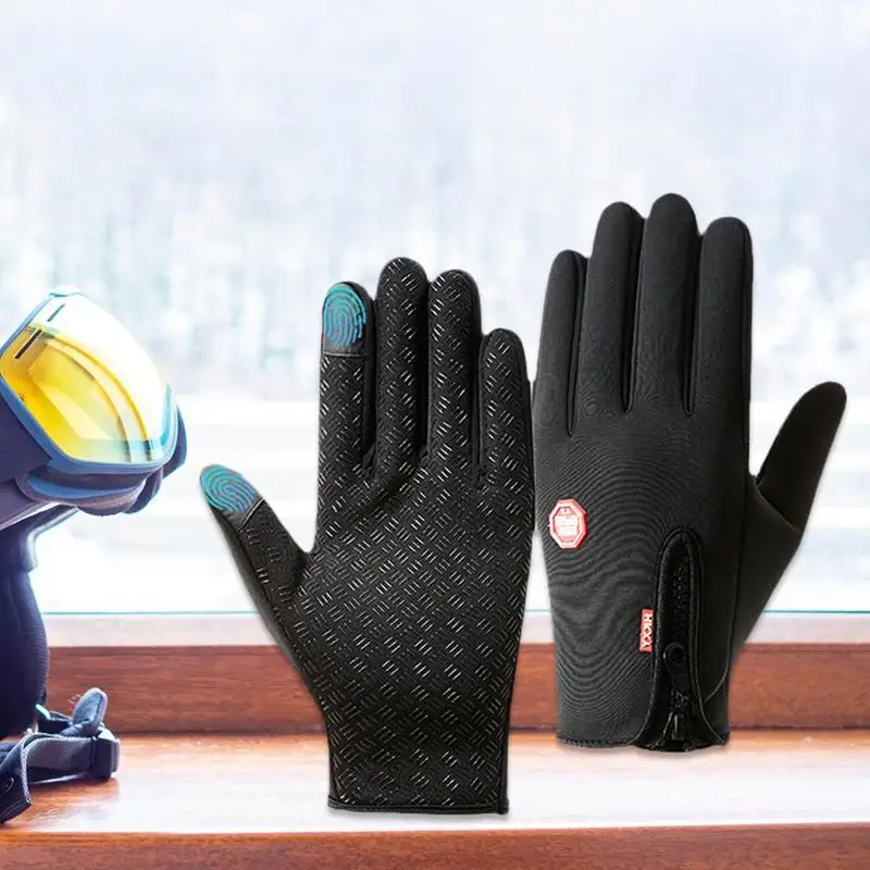 Outdoor Cycling Gloves, Bicycles For Warmth And Anti Slip In Autumn And Winter Touchscreen Snow Gloves For Driving Hiking 3