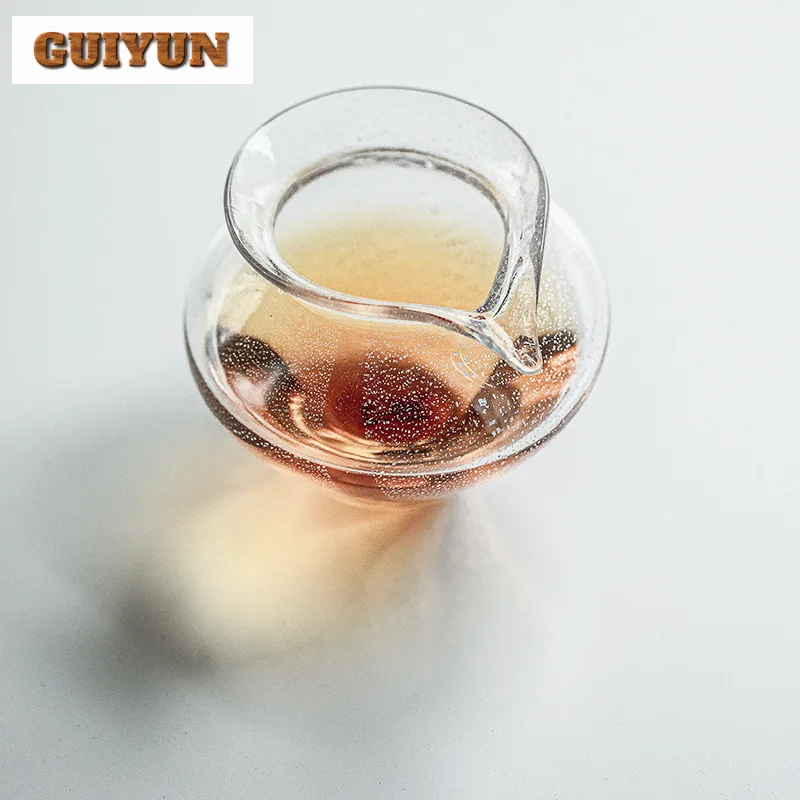 180ml Handmade Blown Sodium Calcium Glass Tea Pitcher Creative Serving Cup Cha Hai Household Justice Cup Teaset Craft Supplies