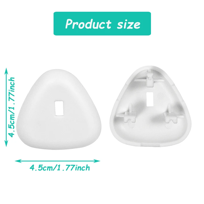 10-Pack UK Standard Safety Socket Covers Plastic White Power Switch Protectors for Home Electrical Safety