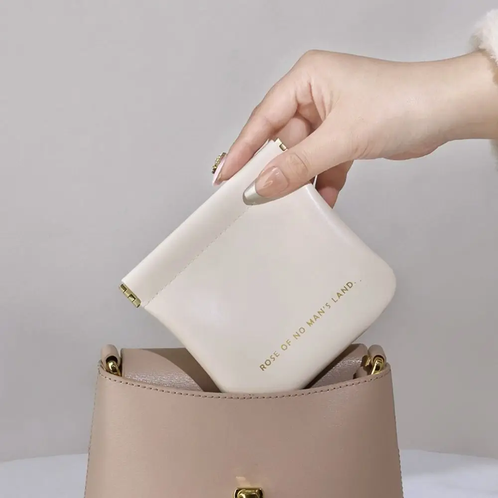 Fashion Simple Lipstick Makeup Bag Mini PU Jewelry Handbag Travel Portable Storage Bag for Women Girls L/M/S Size 4
