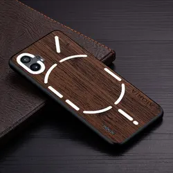 Luxury Bamboo Wood Pattern Leather Phone Cover - Stylish Case (Coffee)