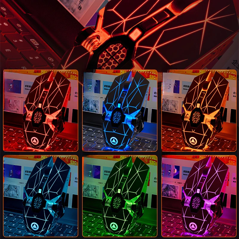 Wireless Silent Mouse LED Backlit Gaming Mouse for PC Laptop Computer Gamer