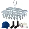 Foldable Drip Hanger with 32 Clips - Plastic Hanging Drying Rack for Clothes Underwear Socks 1