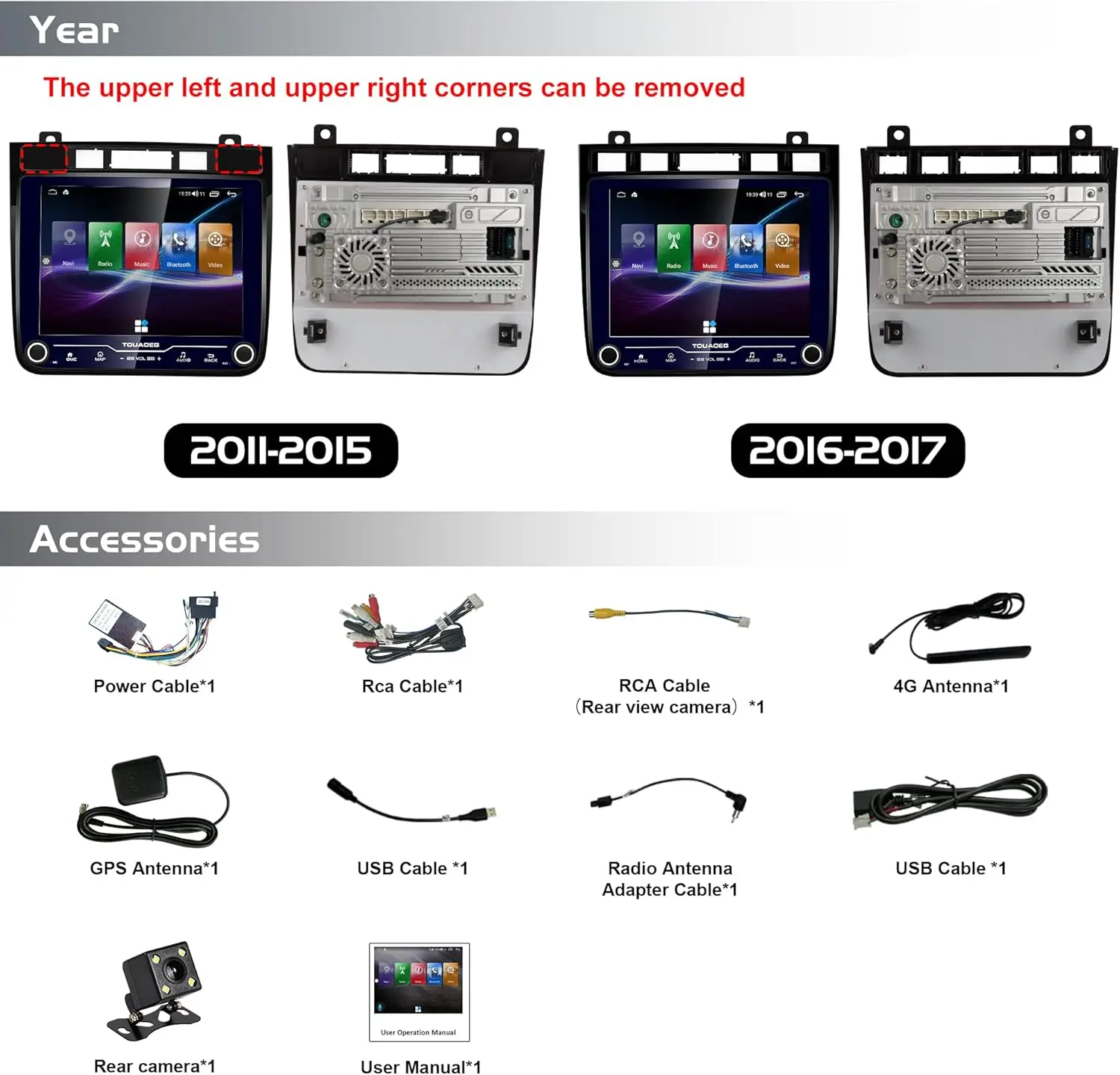 for Volkswagen Touareg 2011-2017,Car Radio Android 12 Bluetooth Radio Stereo,8.4