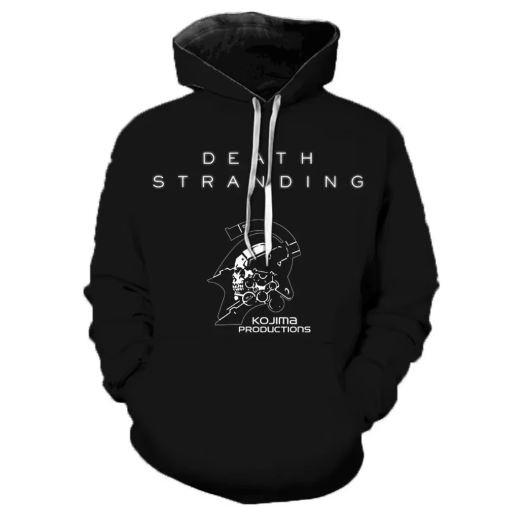 Sudadera con capucha con estampado 3D del popular juego Death Stranding para hombre, informal, de manga larga, de gran tamaño, para exteriores, ropa unisex