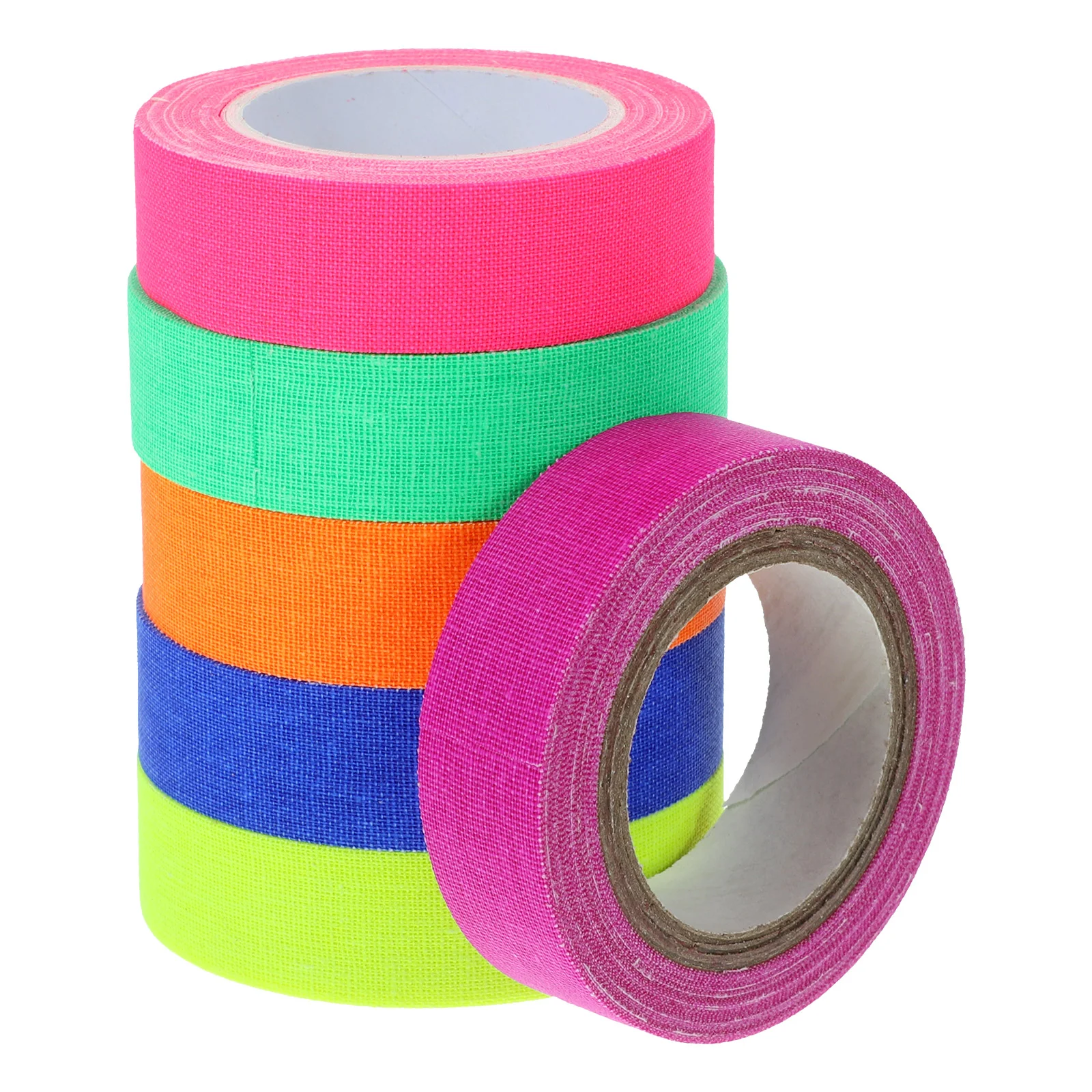 

6 Rolls High Viscosity Neon Cloth Tape For Party Fluorescent for Black Party Supplies Cloth Blacklight Cotton Glow
