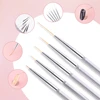 5Pcs/Set Nail Liner Brush Transparent Brush Holder Printing Drawing Vines Leaves Grids Lines Manicure Art Decoration Tools Kit 2