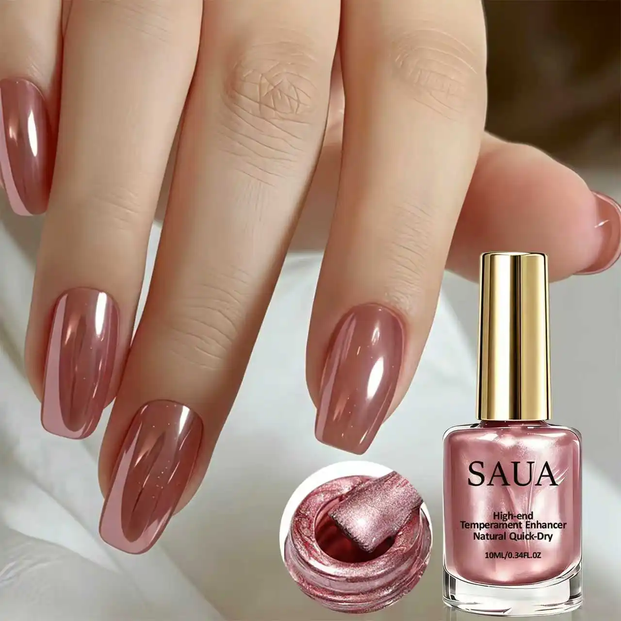 Radiant Rose Gold Fast-Dry Nail Lacquer