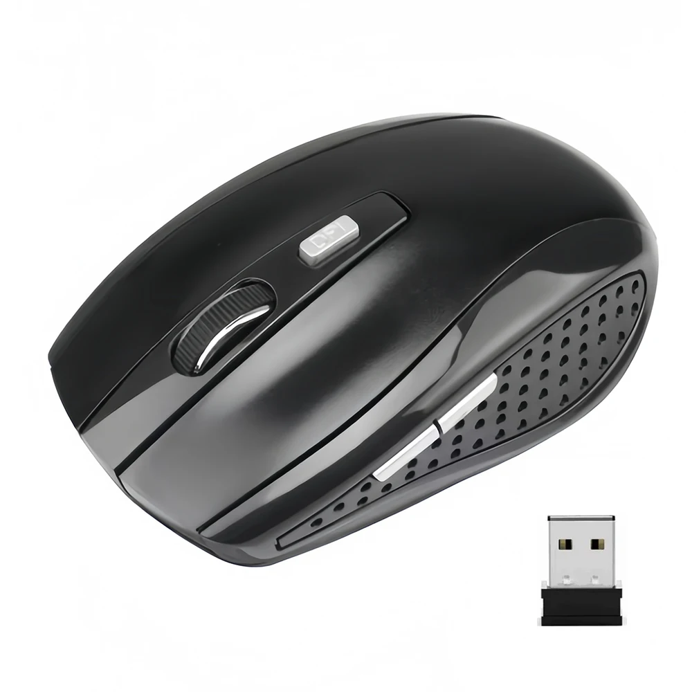 Ergonomic 6-Button Silent Wireless Mouse with 1600 DPI Optical Precision