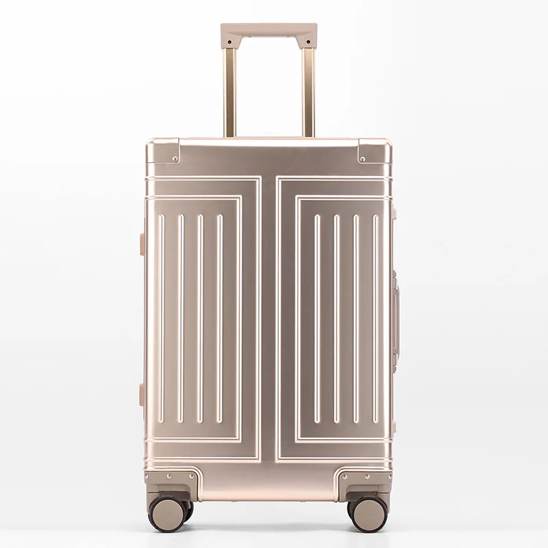 PLUENLI All-Aluminum Magnesium Alloy Trolley Case Universal Wheel Female Male Password Luggage Large Capacity Travel Hard Box