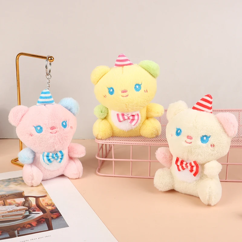 

Милая плюшевая игрушка-бант медведь мультяшный кулон Мягкая кукла брелок для автомобиля украшение рюкзака Сумки