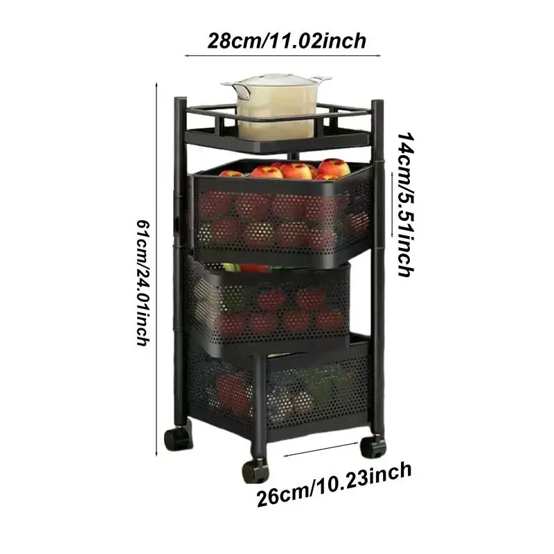 Removable Rotating Kitchen Shelving Multi-functional Storage Rack