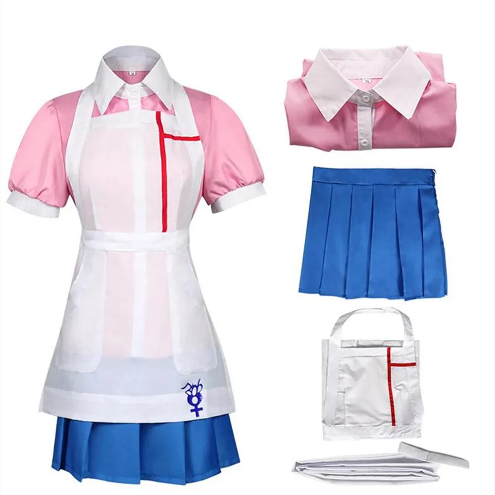 

Danganronpa Mikan Tsumiki Anime Uniform Woman Dress Cosplay Costume With Wig