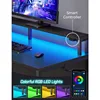 Computer Desk with Power Outlets & LED Light, 39 inch Home Office 5 Drawers, Writing Monitor Stand,Work for Office, Black 4