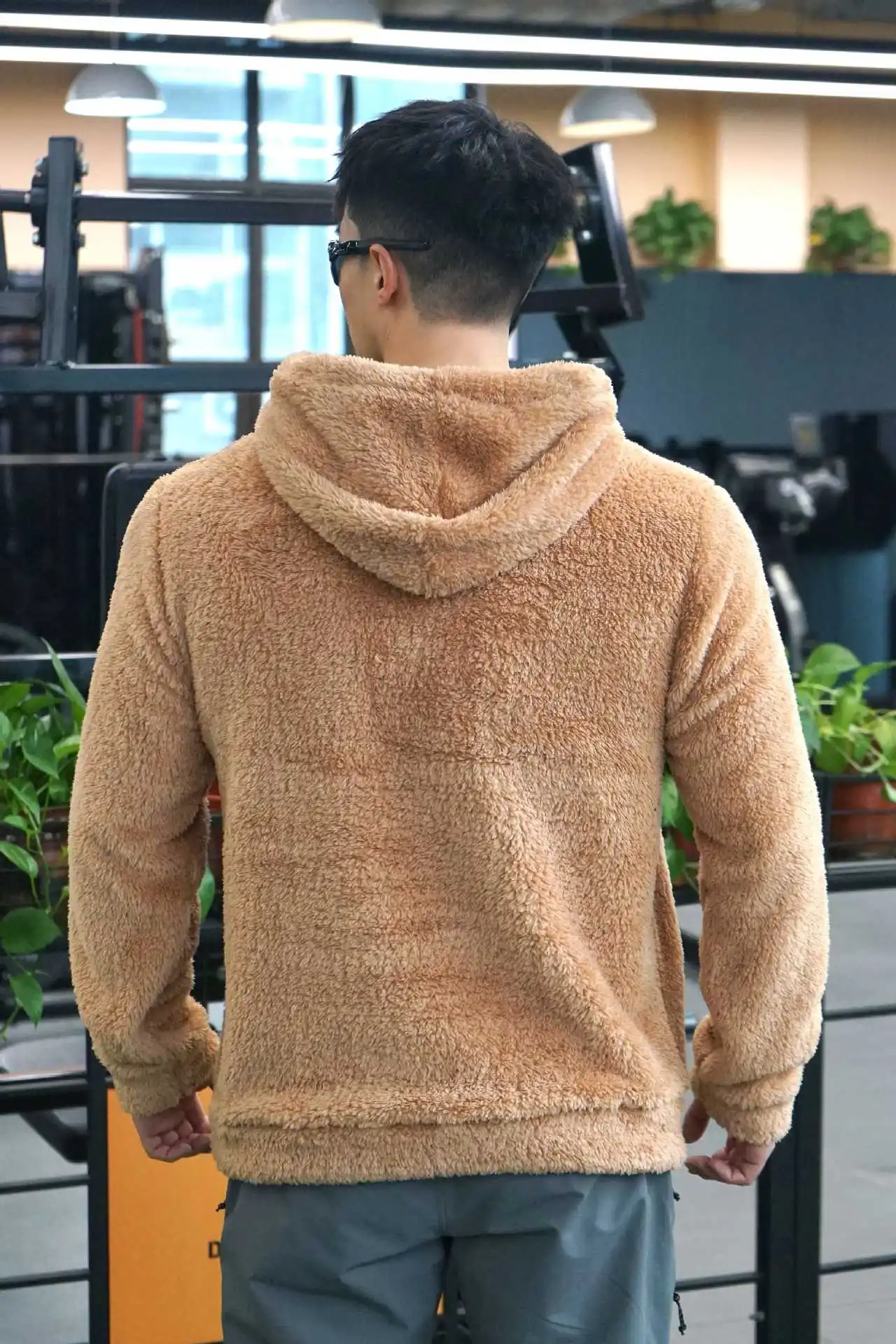 Semi Zipped Fleece Men's Sports & Fitness Hoodie - Image 2