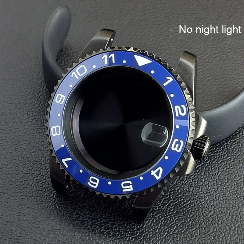 40MM Sapphire Glass GMT Bidirectional Rotation Watch Case with Accessories