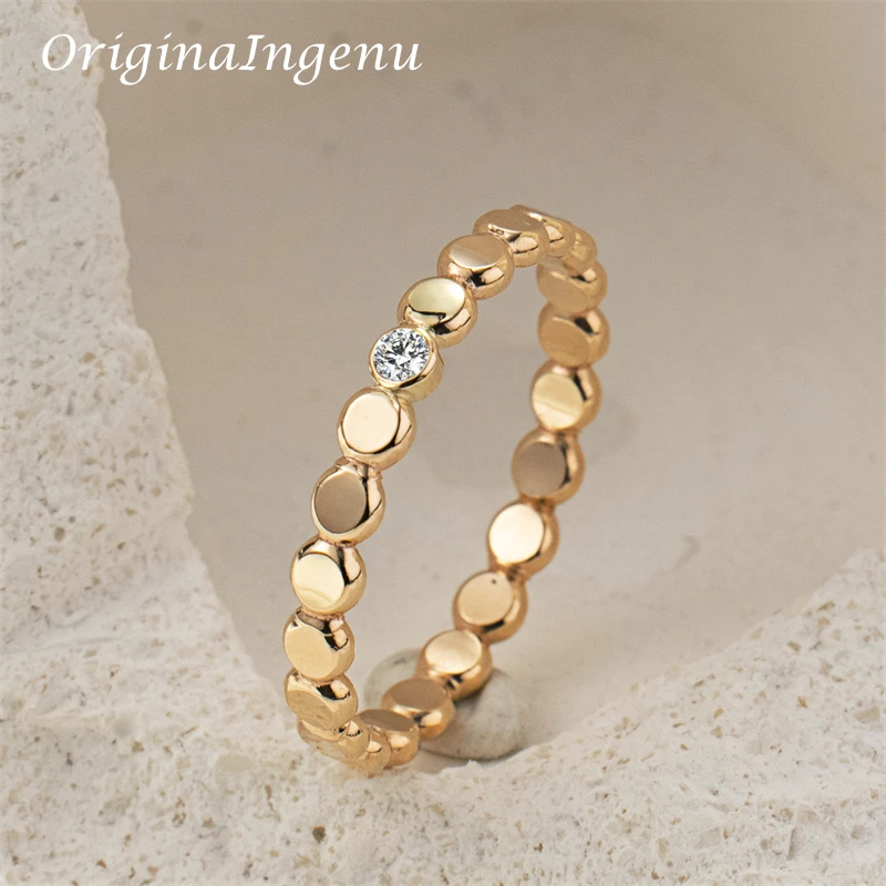 14K Gold Filled Zircon Ring Personalized Handmade Band Ring Minimalism Jewelry Tarnish Resistant Jewelry Boho Women Ring